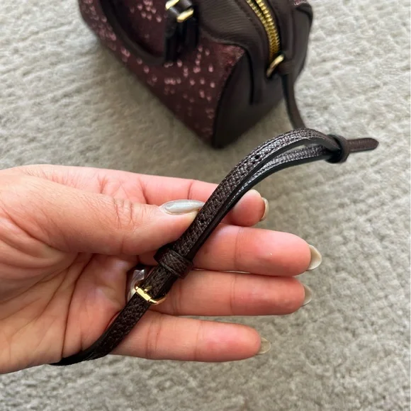 Coach Micro Bennett Satchel, Oxblood Heart Glitter - Picture 13 of 16